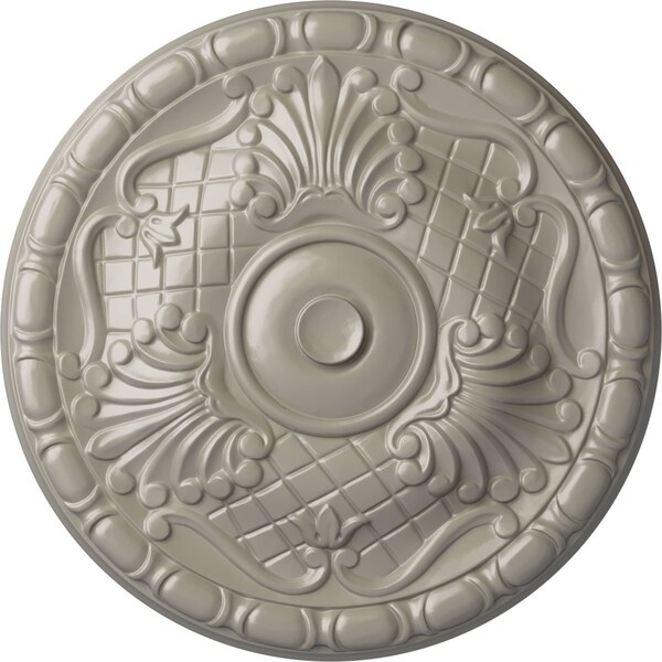 Ekena Millwork Amelia Ceiling Medallion (Fits Canopies up to 4 1/8"), Hand-Painted Pearl White, 15 3/4"OD x 5/8"P CM16AMPWS - main
